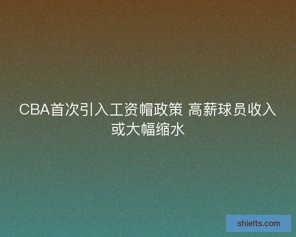 CBA首次引入工资帽政策 高薪球员收入或大幅缩水