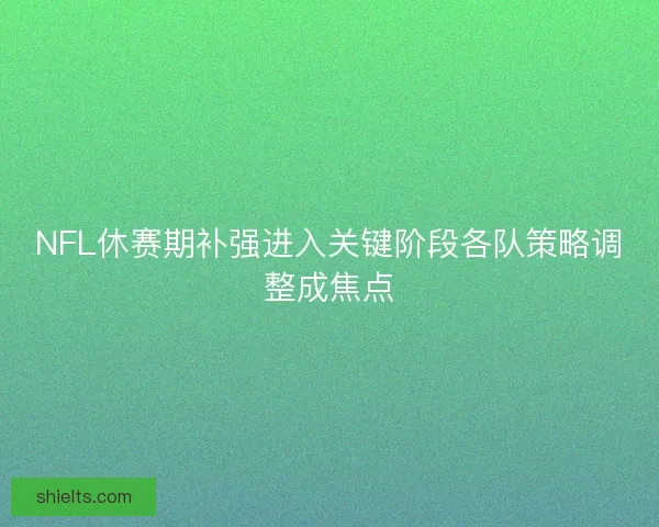 NFL休赛期补强进入关键阶段各队策略调整成焦点